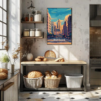 Buffalo Art Deco Urban Cityscape Poster Modern Wall Art