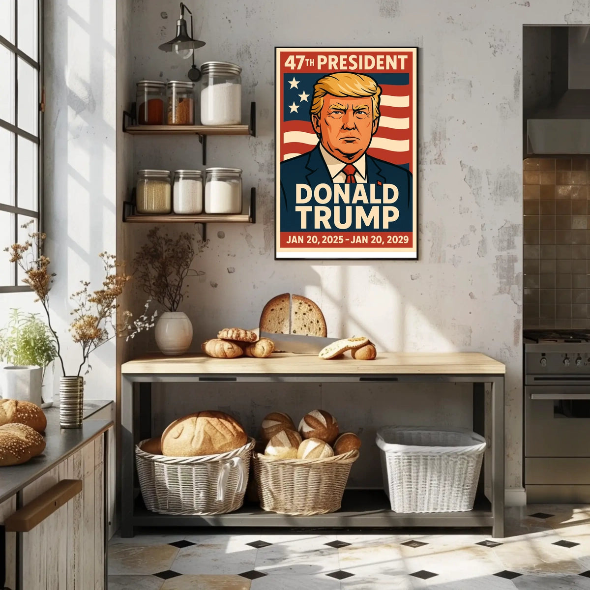 Trump Resolute Leader Pop Art Patriotic Poster