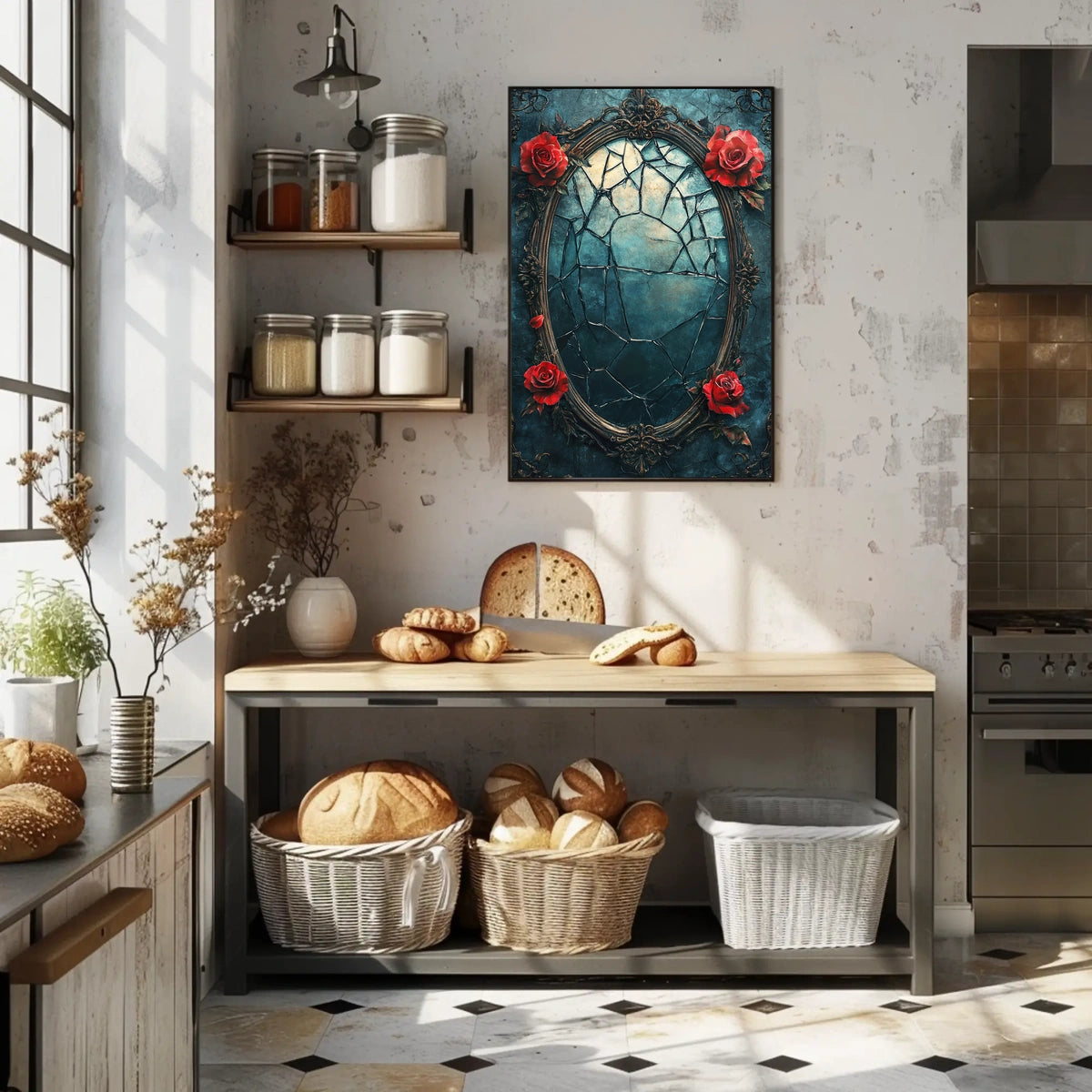 Victorian Gothic Mirror Art Print Poster
