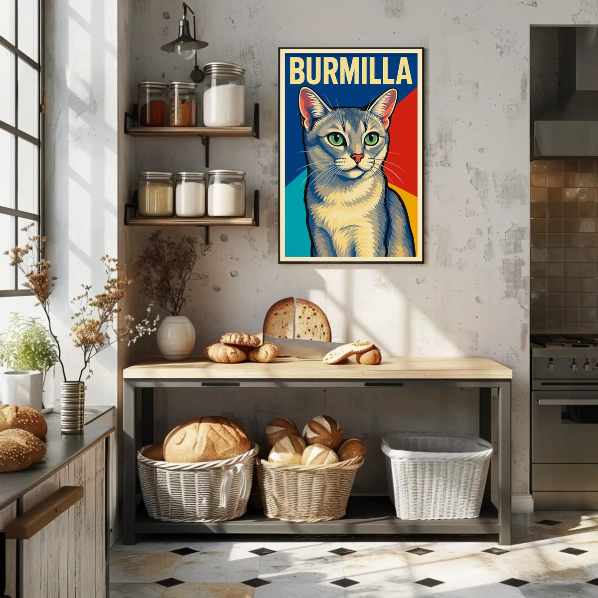 Burmilla Cat Portrait Poster