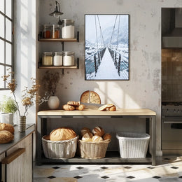 Snow-Covered Bridge in Wintery Landscape National Park Poster
