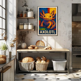 Axolotl Mosaic Art Poster