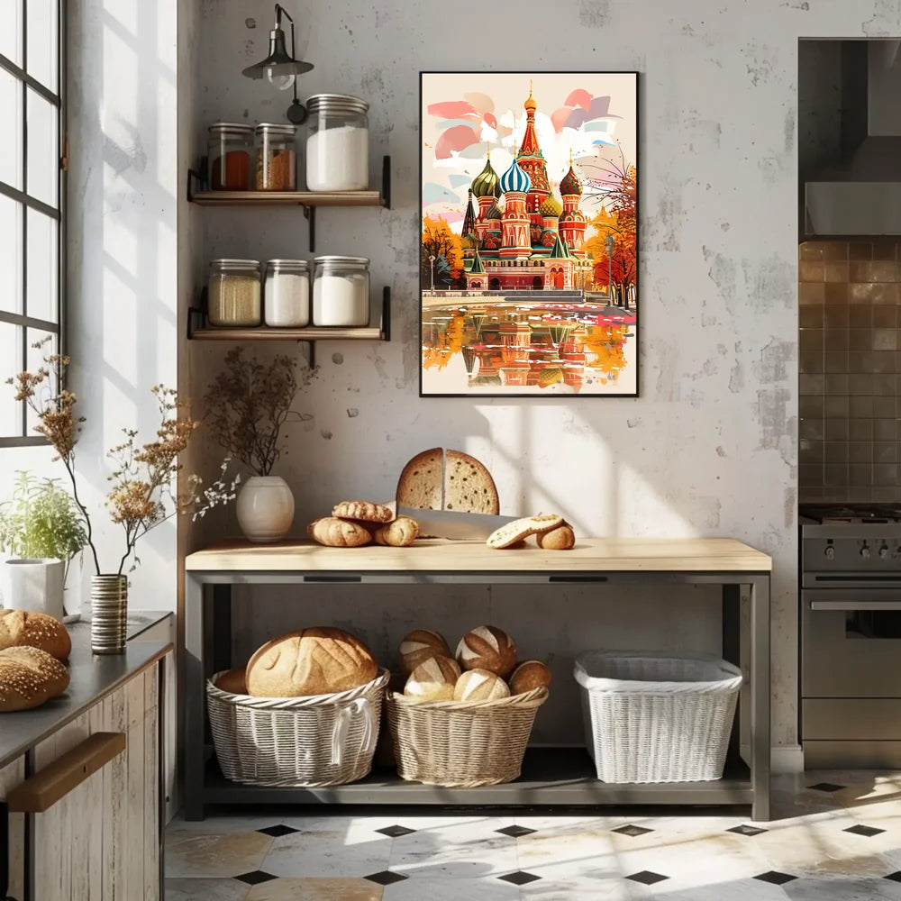 Saint Basil's Cathedral Autumn Art Poster