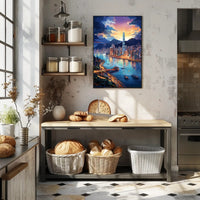 Cityscape At Dusk Poster