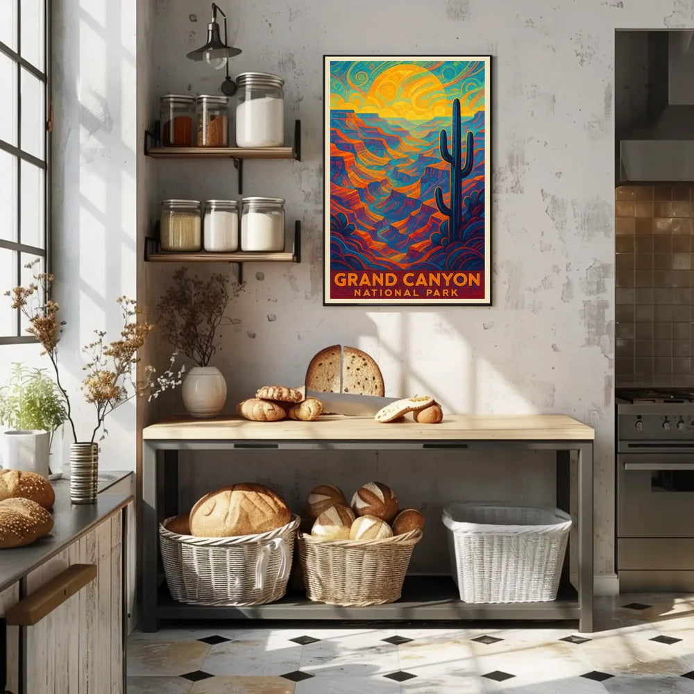 Psychedelic Vibrancy of Grand Canyon National Park Poster