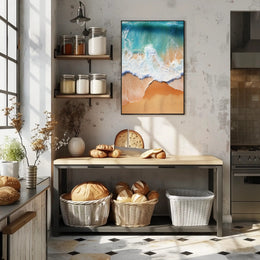 Ocean Waves And Sandy Shore Poster