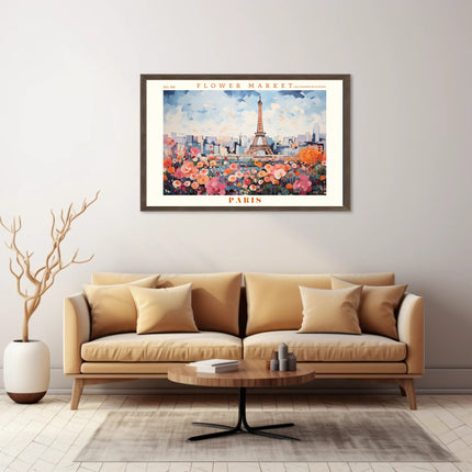 Vibrant Paris Scene with Eiffel Tower Travel Poster