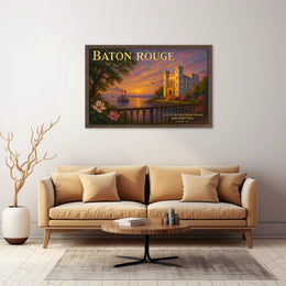Baton Rouge Southern Charm Travel Poster