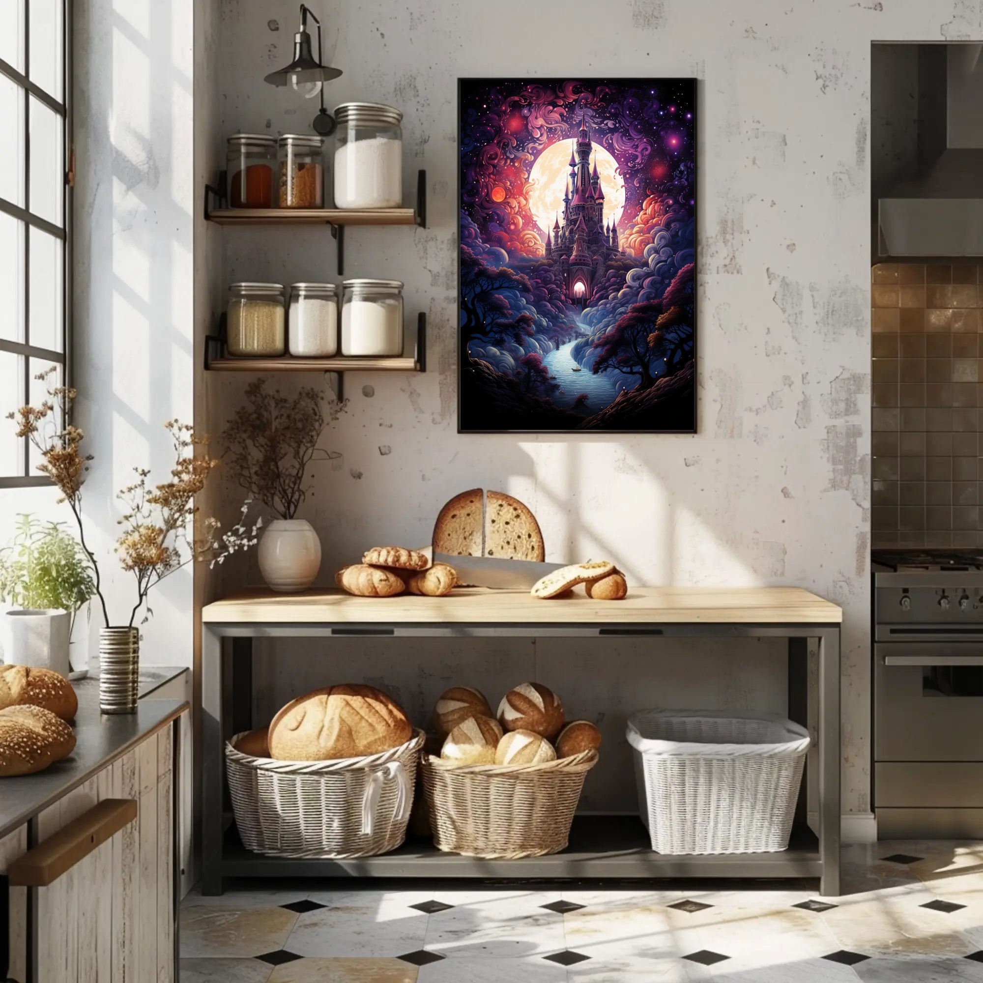 Enchanted Castle Under The Moon Poster