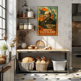 Grover Cleveland 22nd President of the United States Layered Digital Collage Poster