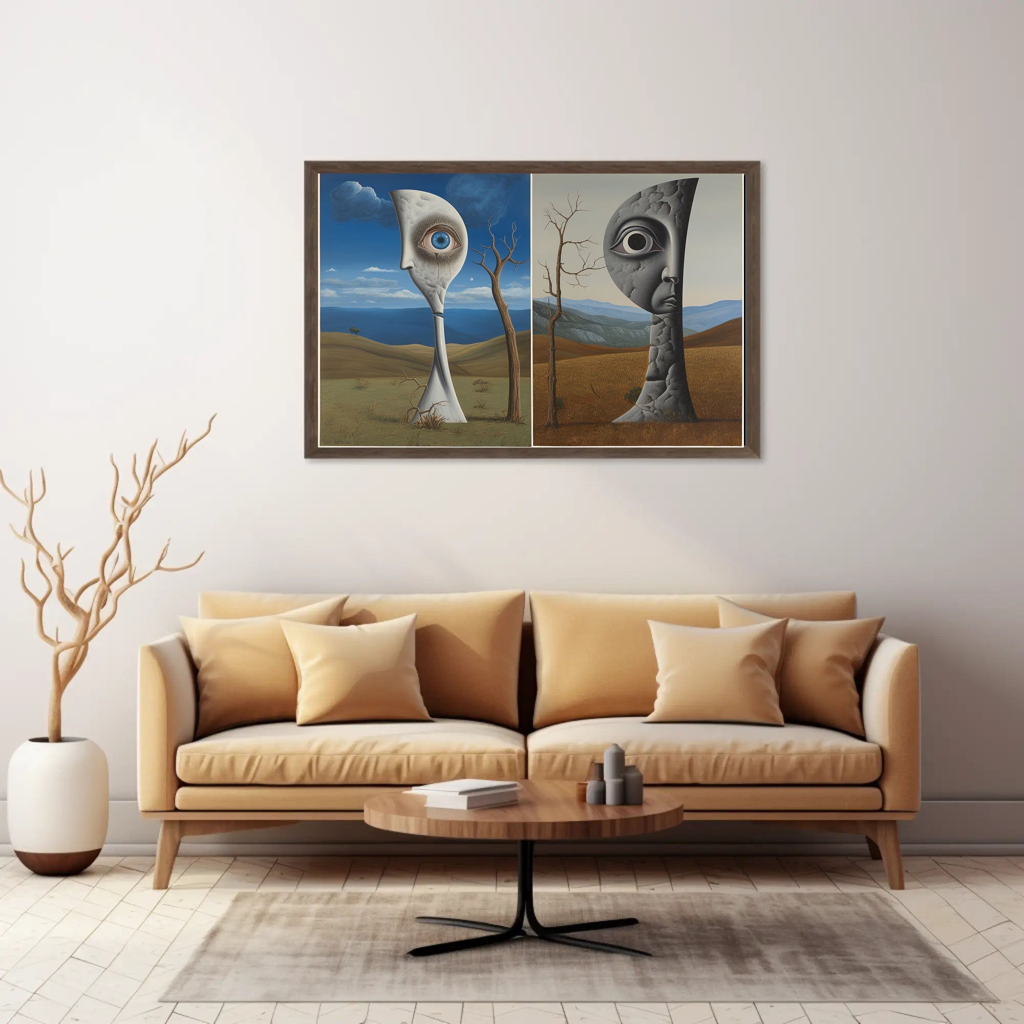 Surreal Desert Faces Abstract or Artistic Poster