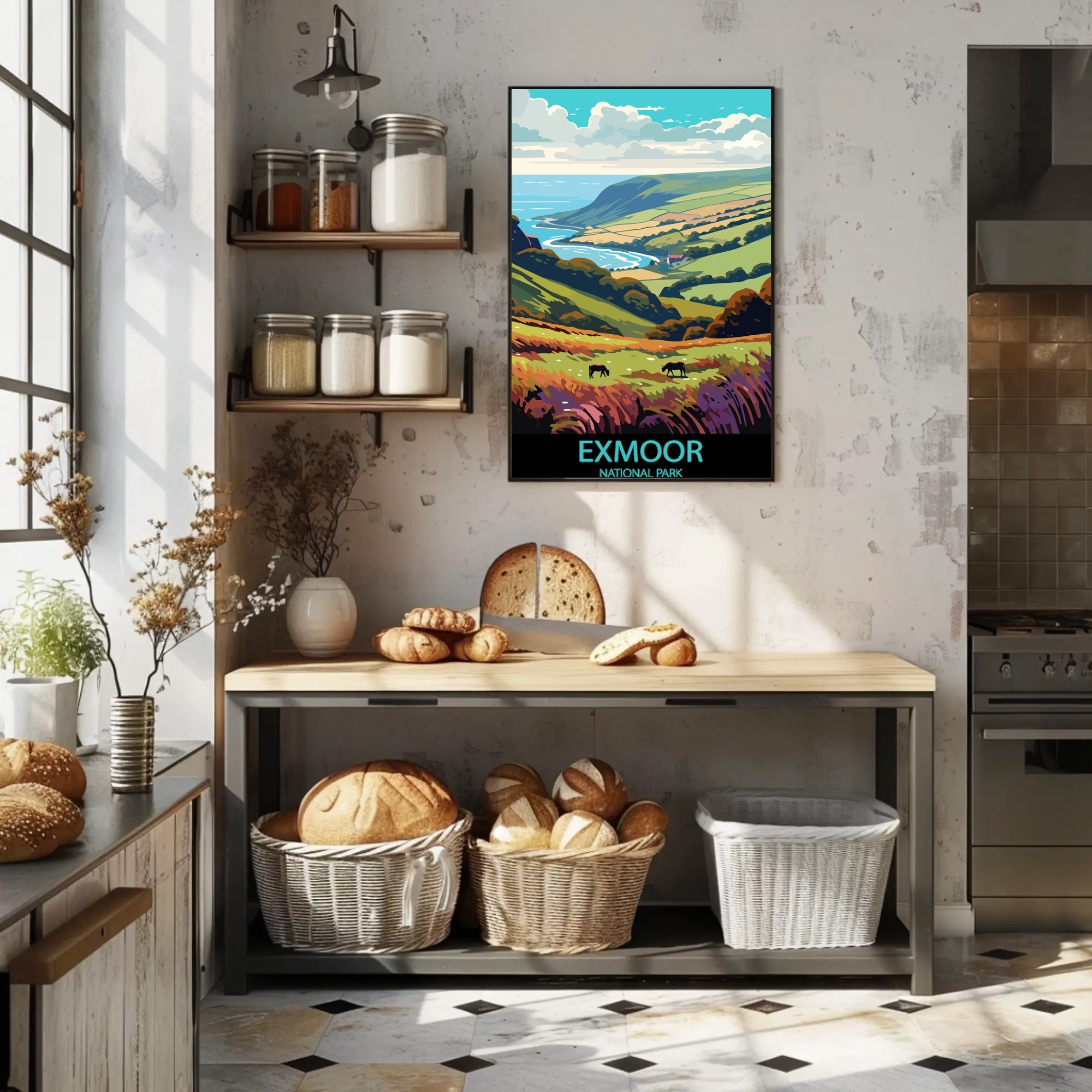 Exmoor National Park Scenic Travel Poster Print
