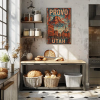 Provo, Utah Vintage Vintage Poster