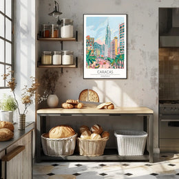 Colorful Cityscape of Caracas Poster PosterGoat