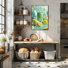 Refreshing Lemon Soda Scene Poster - Abstract or Artistic Poster PosterGoat