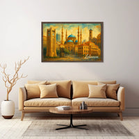 Beirut Cityscape Nightscape Wanderlust Urban Art Poster