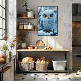 Majestic Snowy Owl Photorealistic Winter Poster PosterGoat