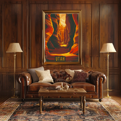 Utah Canyonlands Sunlit Slots Travel Poster