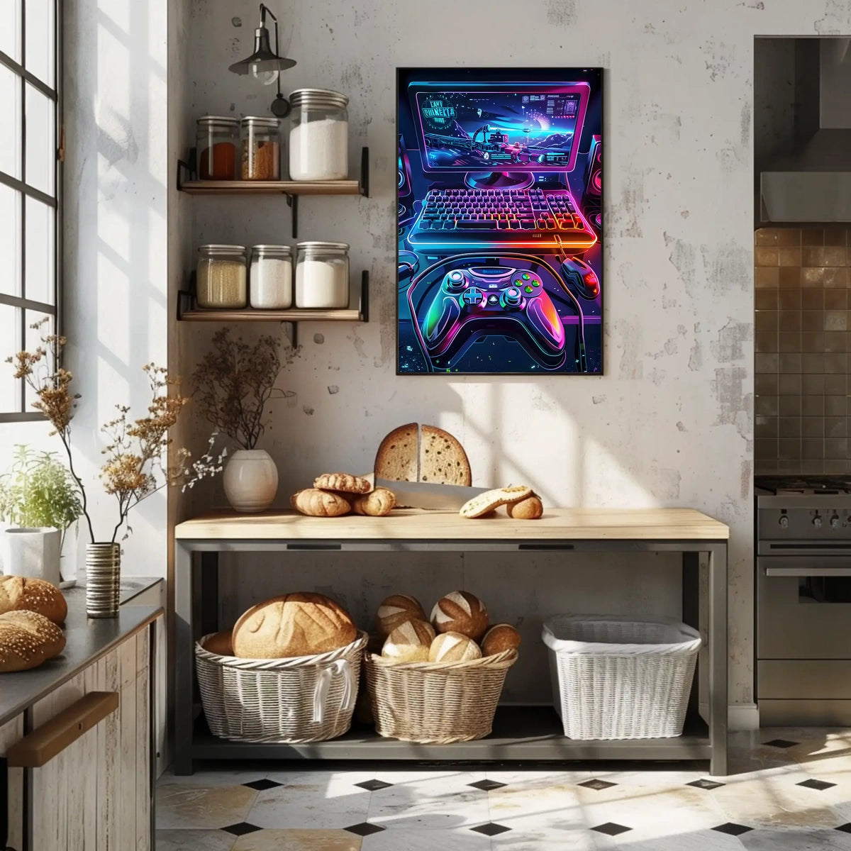 Neon Gaming Universe Poster