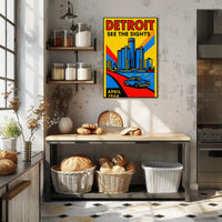 Discover Detroit See the Sights Poster PosterGoat