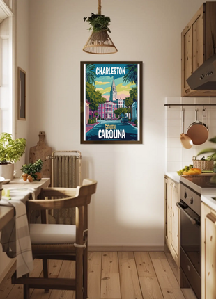 Charleston Cityscape Vintage Poster