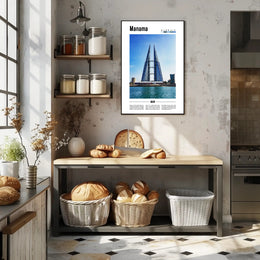 Manama Cityscape Vivid Urban Poster PosterGoat