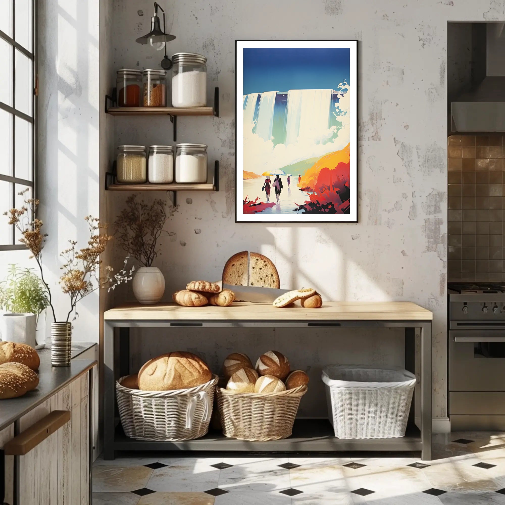 Journey Beneath The Falls Scenic Wall Art Poster