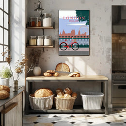London Cityscape Silhouette: Bold Lettering Travel Poster
