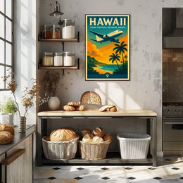 Hawaii Tropical Adventure Vintage Travel Poster