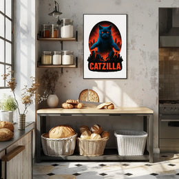 Catzilla Strikes! Poster PosterGoat