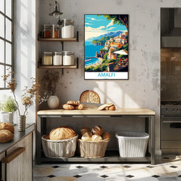 Amalfi Coast Mediterranean Charm Travel Poster