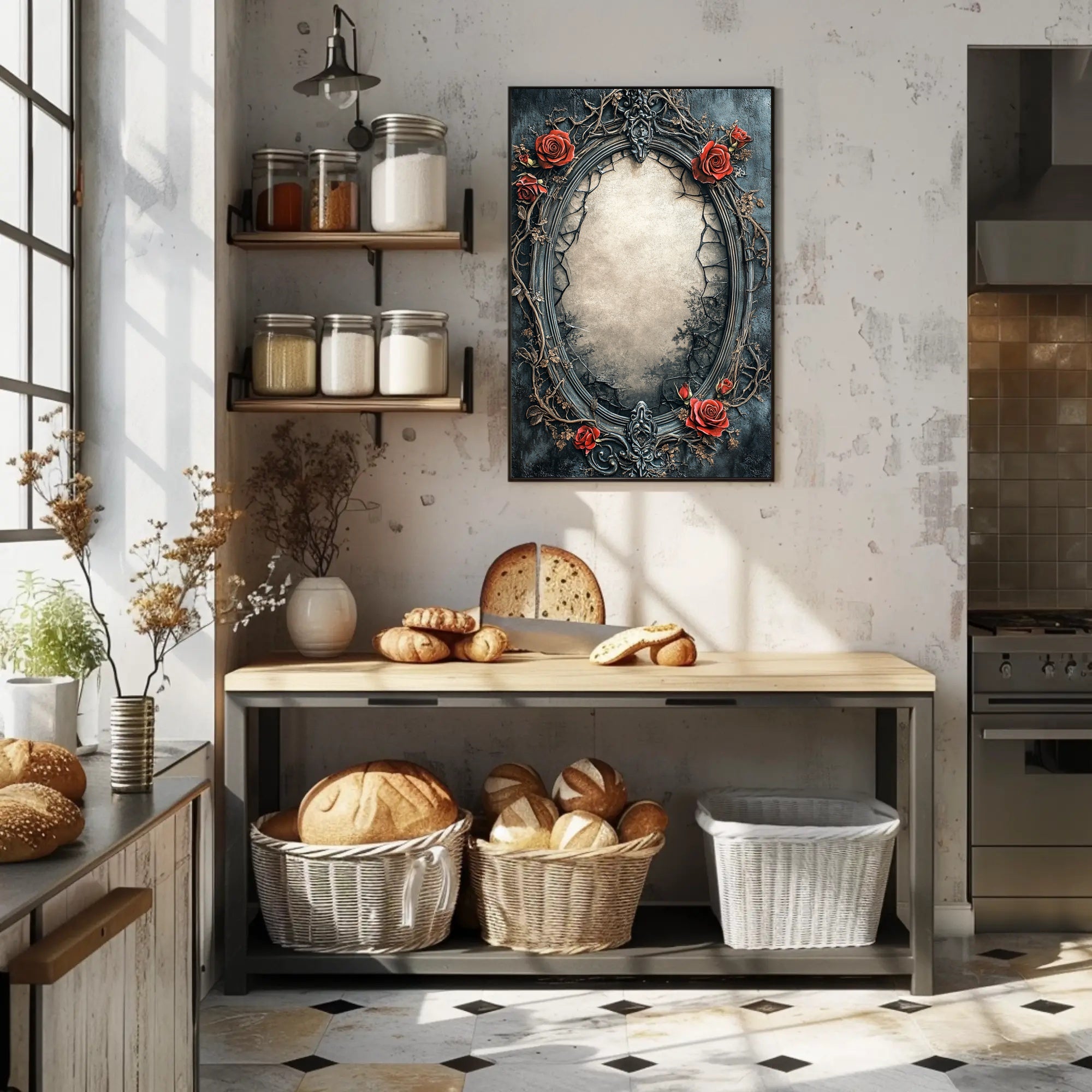 Ornate Floral Frame Poster