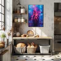 Mystical Hands in Neon Smoke Poster PosterGoat