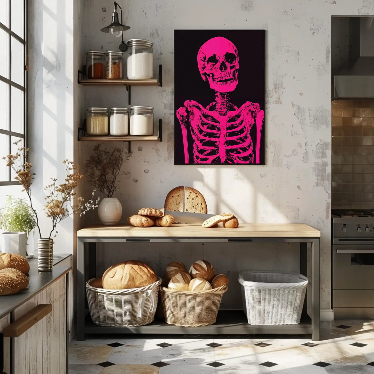 Skeleton Graphic Bold Contrast Poster