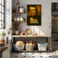 Andrew Johnson Presidential Poster Vintage Analog Film Aesthetic Historic Portrait Wall Art Print