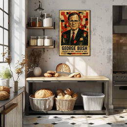 George H. W. Bush 41st President of the United States Layered paper Collage Poster