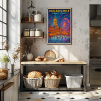 Philadelphia Liberty Lights Poster