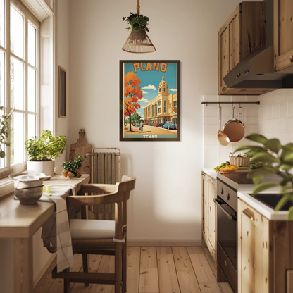 Plano Texas Vintage Travel Poster Artwork