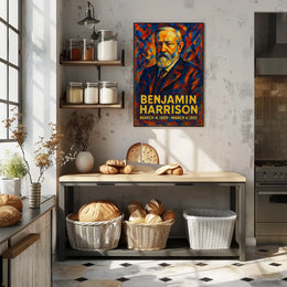 Benjamin Harrison 23rd President of the United States Glitch Hop Art Poster