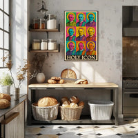 Pope Leo in Pop Art Style: Vibrant Religious Icon Poster