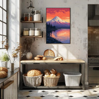 Tranquil Mountain Sunset Poster PosterGoat