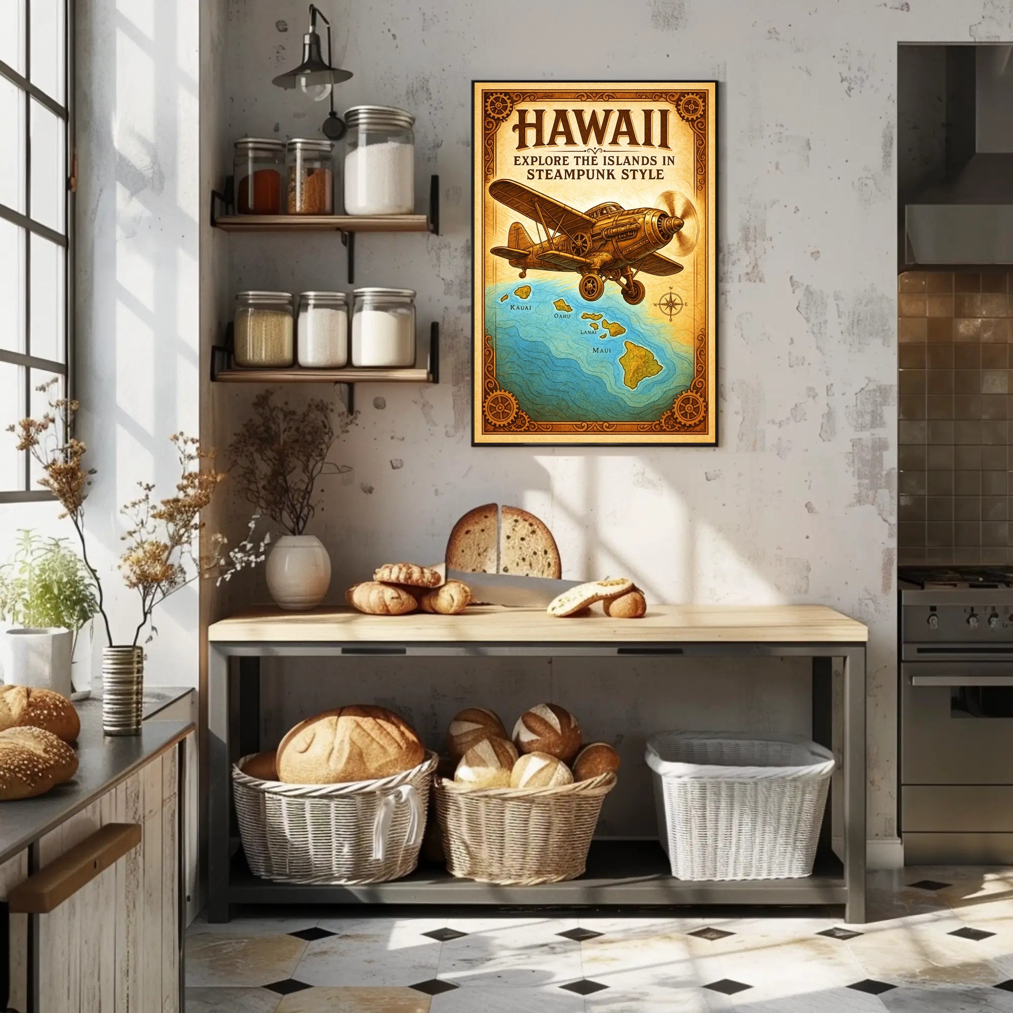 Steampunk Hawaii Adventure Poster PosterGoat