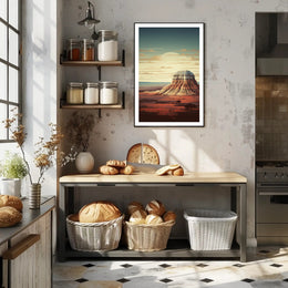 Desert Landscape Illustration Poster Modern Wall Art