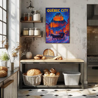 Québec City Winter Scene Poster