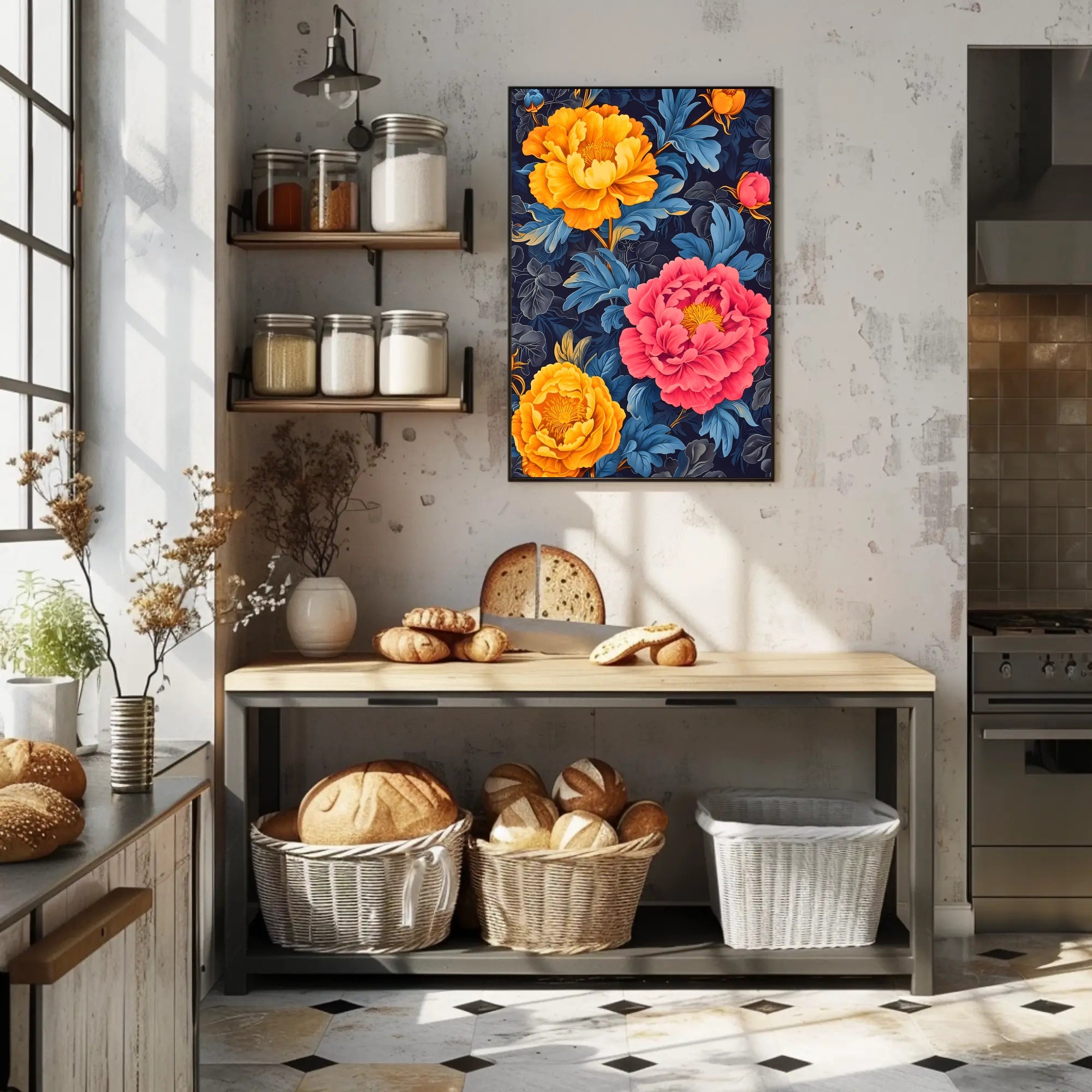 Vivid Floral Elegance Art Print - Abstract or Artistic Poster