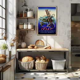 Italy Sports Adventure Vintage Poster Art Deco Influence PosterGoat