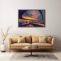 Futuristic Cityscape Sunset: Pathway to Possibilities