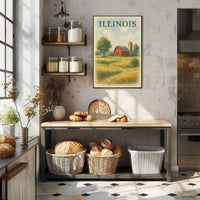 Illinois Countryside Dreamer Rustic Poster