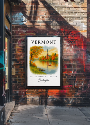 Vermont, Burlington Signature Series Vintage Travel Poster