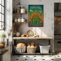 Thailand Cultural Heritage Vintage Travel Poster